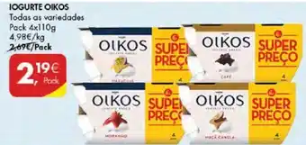 Pingo Doce IOGURTE OIKOS Todas as variedades Pack 4x110g promoção