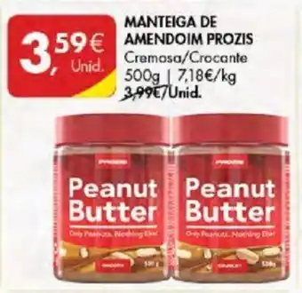 Pingo Doce MANTEIGA DE AMENDOIM PROZIS Cremosa/Crocante 500g promoção