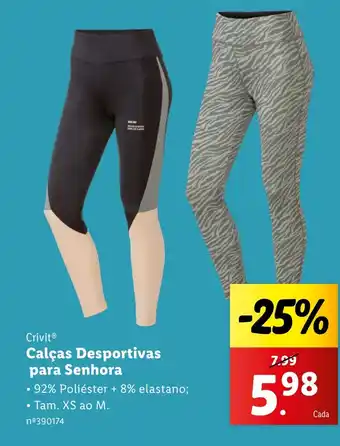 Lidl Crivit Calças Desportivas para Senhora promoção