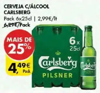 Pingo Doce CERVEJA C/ÁLCOOL CARLSBERG Pack 6x25cl promoção