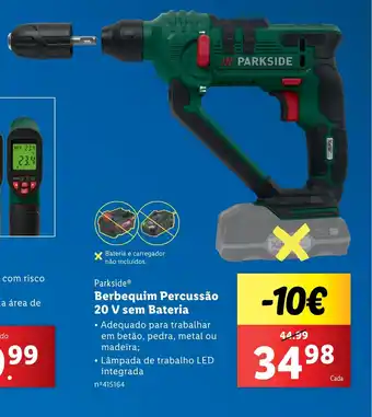Lidl Parkside Berbequim Percussão 20 V sem Bateria promoção