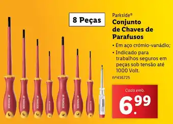 Lidl Parkside Conjunto de Chaves de Parafusos promoção