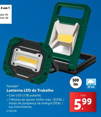Lidl Parkside Lanterna LED de Trabalho promoção
