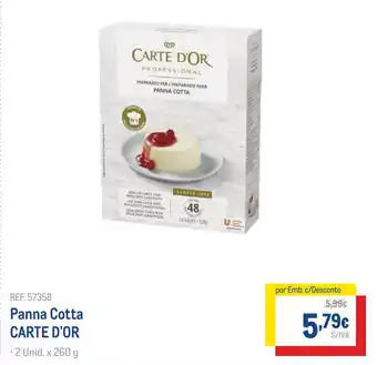 Makro Panna Cotta CARTE D'OR -2 Unid. x 260 g promoção