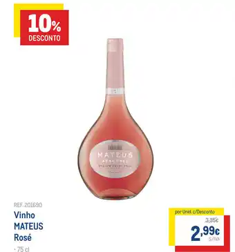 Makro Vinho MATEUS Rosé promoção