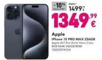 Radio Popular Apple iPhone 15 PRO MAX 256GB promoção