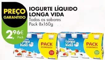 Pingo Doce IOGURTE LÍQUIDO LONGA VIDA Todos os sabores Pack 8x160g promoção