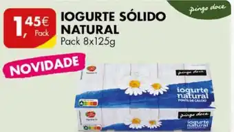Pingo Doce IOGURTE SÓLIDO NATURAL Pack 8x125g promoção
