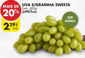 Pingo Doce Uva S/Grainha Sweeta 400g promoção