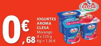 E.Leclerc IOGURTES AROMA CLESA Morango 4 x 125 g promoção