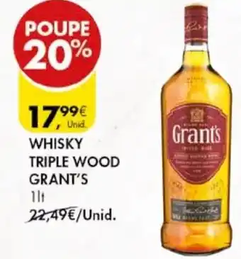 Pingo Doce WHISKY TRIPLE WOOD GRANT'S 1lt promoção