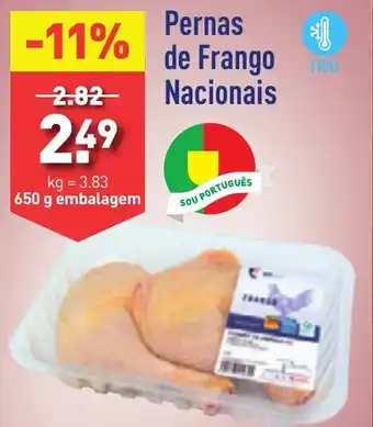 ALDI Pernas de frango Nacionais 650g promoção
