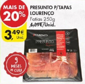 Presunto P/Tapas Lourenço 250g