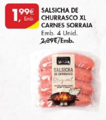 Pingo Doce Salsicha de Churrasco XL Carnes Sorraia 4 unid promoção
