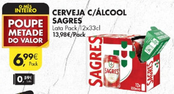 Cerveja C/Álcool Sagres 12x33cl