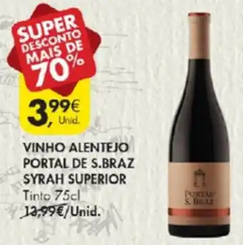 Vinho Alentejo Portal de S. Braz Syrah Superior 75cl