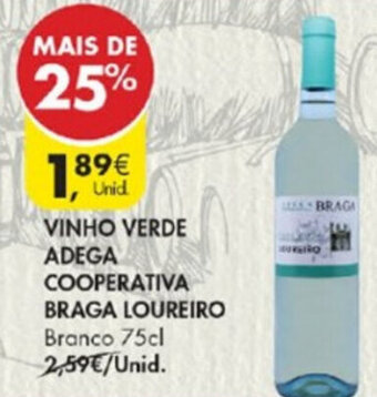 Vinho Verde Adega Cooperativa Braga Loureiro 75cl
