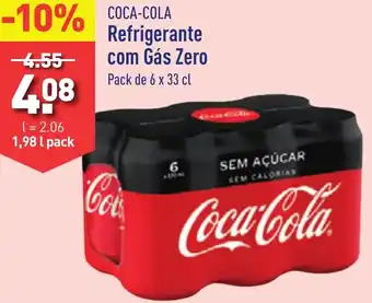 ALDI Coca-Cola Refrigerante com Gás Zero promoção