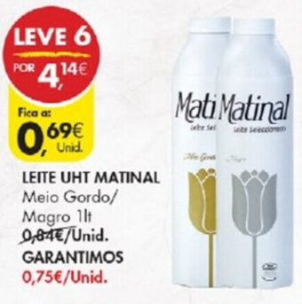 Pingo Doce Leite UHT Matinal 1lt promoção
