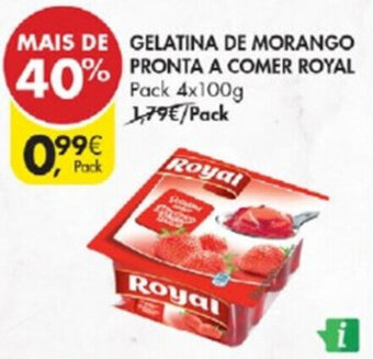 Pingo Doce Gelatina de Morango pronta a Comer Royal 4x100g promoção