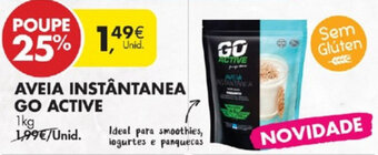 Pingo Doce Aveia Instântanea Go Active 1kg promoção