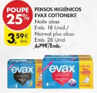 Pingo Doce Pensos Higiénicos Evax Cotton Like 18/28 Unid promoção