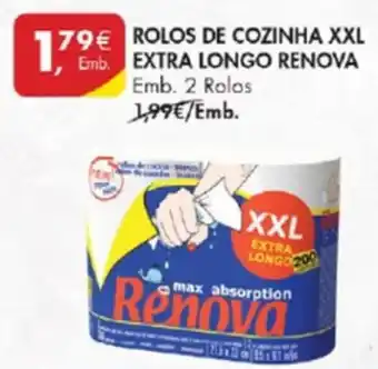 Pingo Doce Rolos de Cozinha XXL Extra Longo Renova 2 Rolos promoção