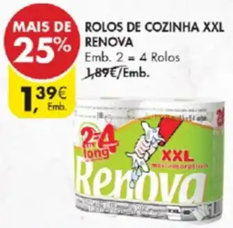 Pingo Doce Rolos de Cozinha XXL Renova 4 Rolos promoção