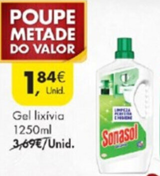 Pingo Doce Gel Lixívia Sonasol 1250ml promoção