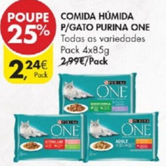 Pingo Doce Comida Húmida P/Gato Purina One 4x85g promoção