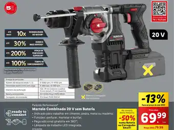 Lidl Parkside Performance Martelo Combinado 20 V sem Bateria promoção