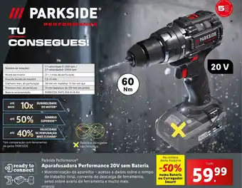 Lidl Parkside Performance Aparafusadora Performance 20V sem Bateria promoção