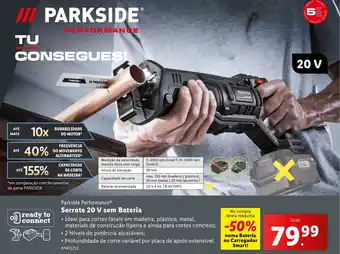 Lidl Parkside Performance Serrote 20 V sem Bateria promoção