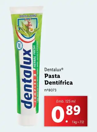 Lidl Dentalux Pasta Dentífrica Emb. 125 ml promoção