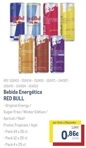 Makro Bebida Energética Red Bull promoção