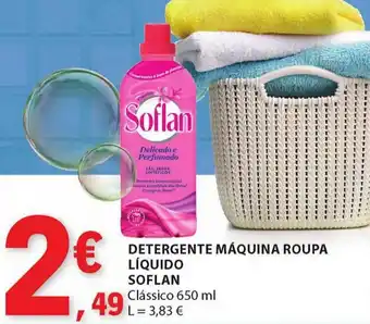 E.Leclerc DETERGENTE MÁQUINA ROUPA LÍQUIDO SOFLAN Clássico 650 ml promoção