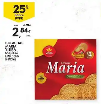 Continente BOLACHAS MARIA VIEIRA S/ AÇÚCAR EMB.: 300 G promoção