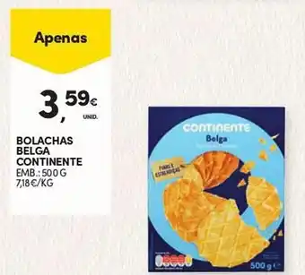 Continente BOLACHAS BELGA CONTINENTE EMB. 500G promoção