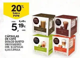 Continente CÁPSULAS DE CAFÉ DOLCE GUSTO VÁRIOS SABORES EMB: 16 CÁPSULAS promoção