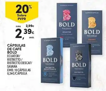 Continente CÁPSULAS DE CAFÉ BOLD promoção