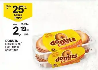 Continente DONUTS CLASSIC GLACÉ EMB.: 4 UNID promoção