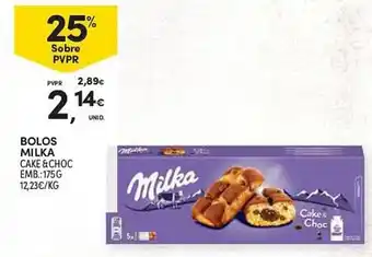 Continente BOLOS MILKA CAKE & CHOC EMB.:175G promoção