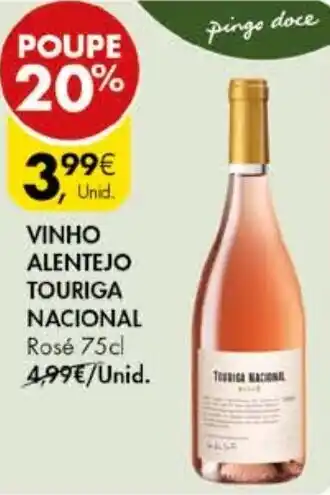 Pingo Doce VINHO ALENTEJO TOURIGA NACIONAL Rosé 75cl promoção