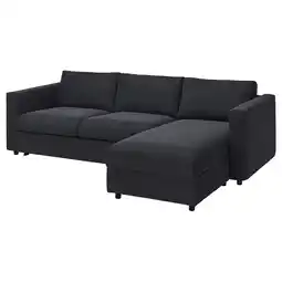 IKEA Vimle Sofá-cama 3lg c/chaise longue, Saxemara azul-preto promoção
