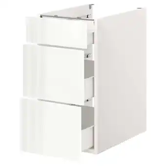 IKEA Enhet Armário baixo c/3 gavetas, branco/brilh branco, 40x62x75 cm promoção