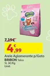 Auchan Bribon - areia aglomerante p/ gato promoção