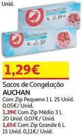 Auchan Auchan - sacos de congelacao promoção