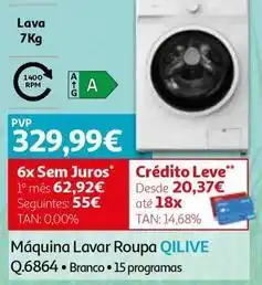 Auchan Qilive - máquina lavar roupa q.6864 promoção