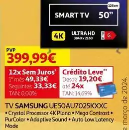 Auchan Samsung - tv ue50au7025kxxc promoção