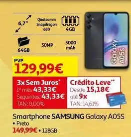 Auchan Samsung - smartphones galaxy a05s promoção